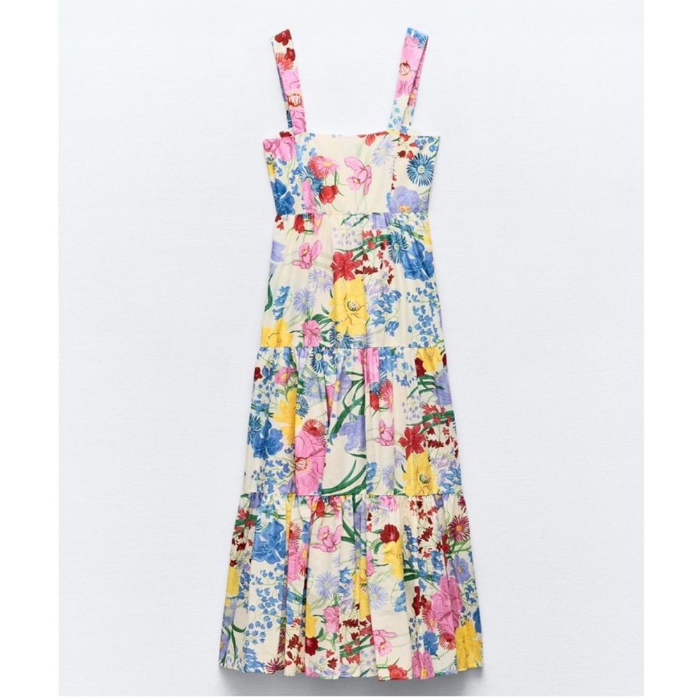 ZARA WOMAN NWT SS24 FLORAL PRINT DRESS MIDI 3540/271
